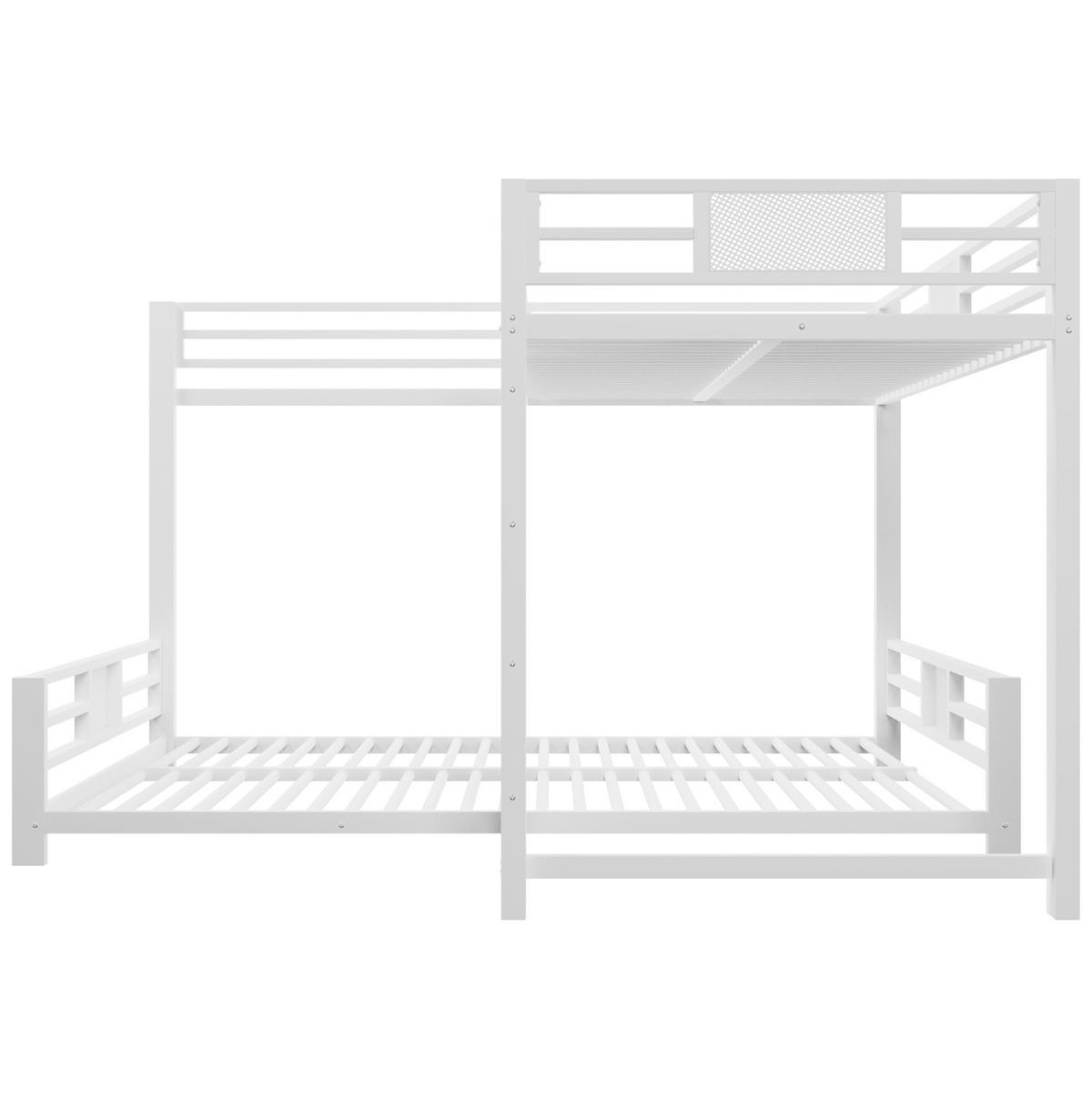 ETAGENBETT 90/200 und 140/200 cm aus Metall in Weiß – platzsparend und stabil - Weiß, Metall (90/200cm) - BEAOK