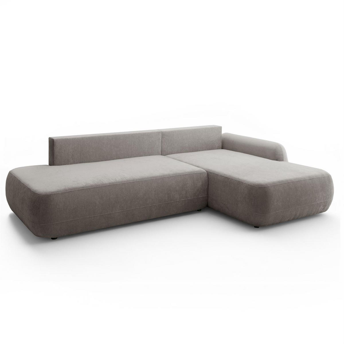 ECKSOFA GOYA mit Schlaffunktion und Bettkasten, Rechte, Perfect Harmony 85 - Hellgrau, Textil (302/184cm) - Lookway
