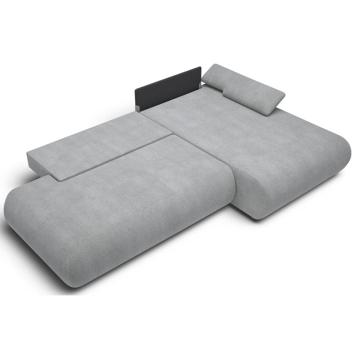 ECKSOFA Armone Grau Chenille - Schwarz/Grau, Kunststoff/Textil (173.5/286cm) - Selsey