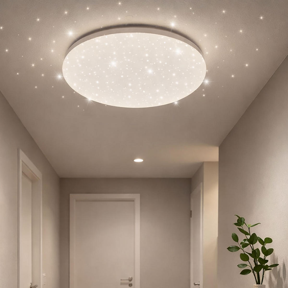 LED DECKENLEUCHTE Sternenhimmel Effekt Weiß - Weiß, Metall (33/10.2/10.2cm)