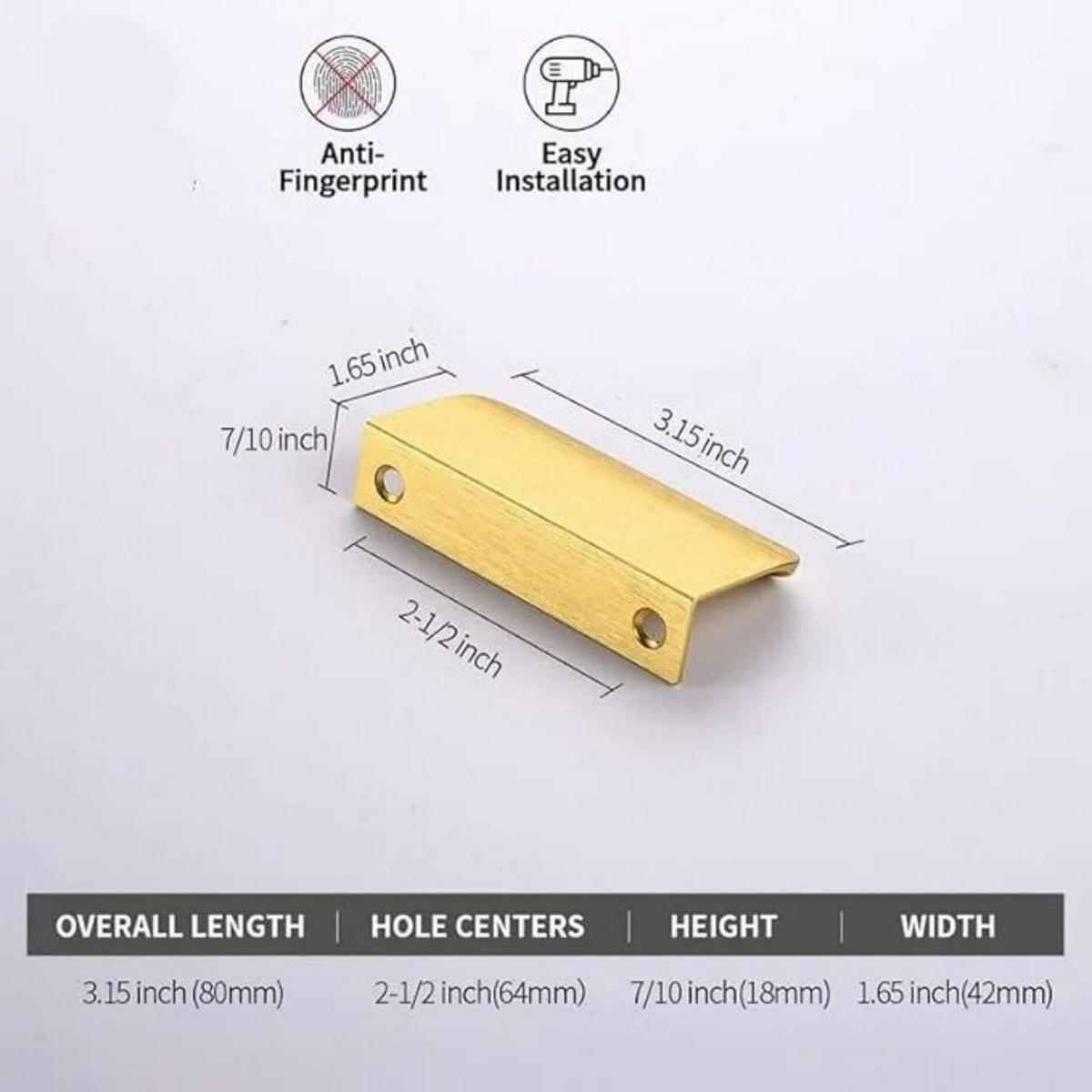 MÖBELGRIFF Gold 10er-Set 64 mm - Goldfarben, Metall (4.2/4.2/0.8cm)