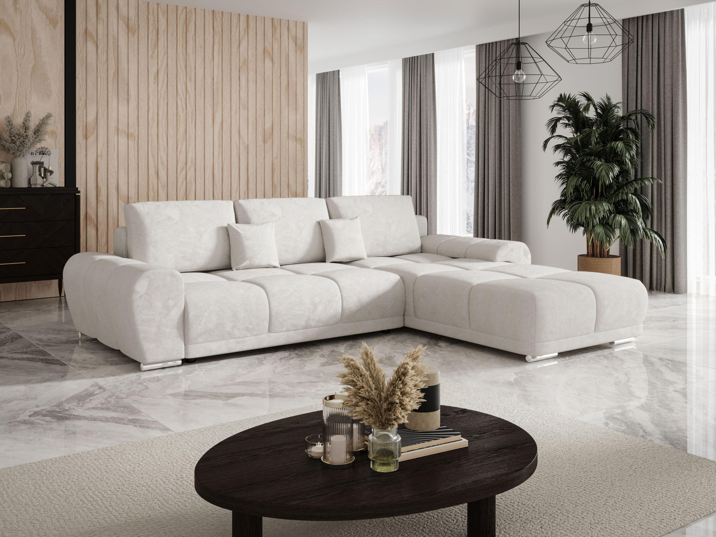 ECKSOFA BEGA L Rechts TENDER WAY 01 mit Schlaffunktion - Beige, Textil (289/185cm) - Bedante