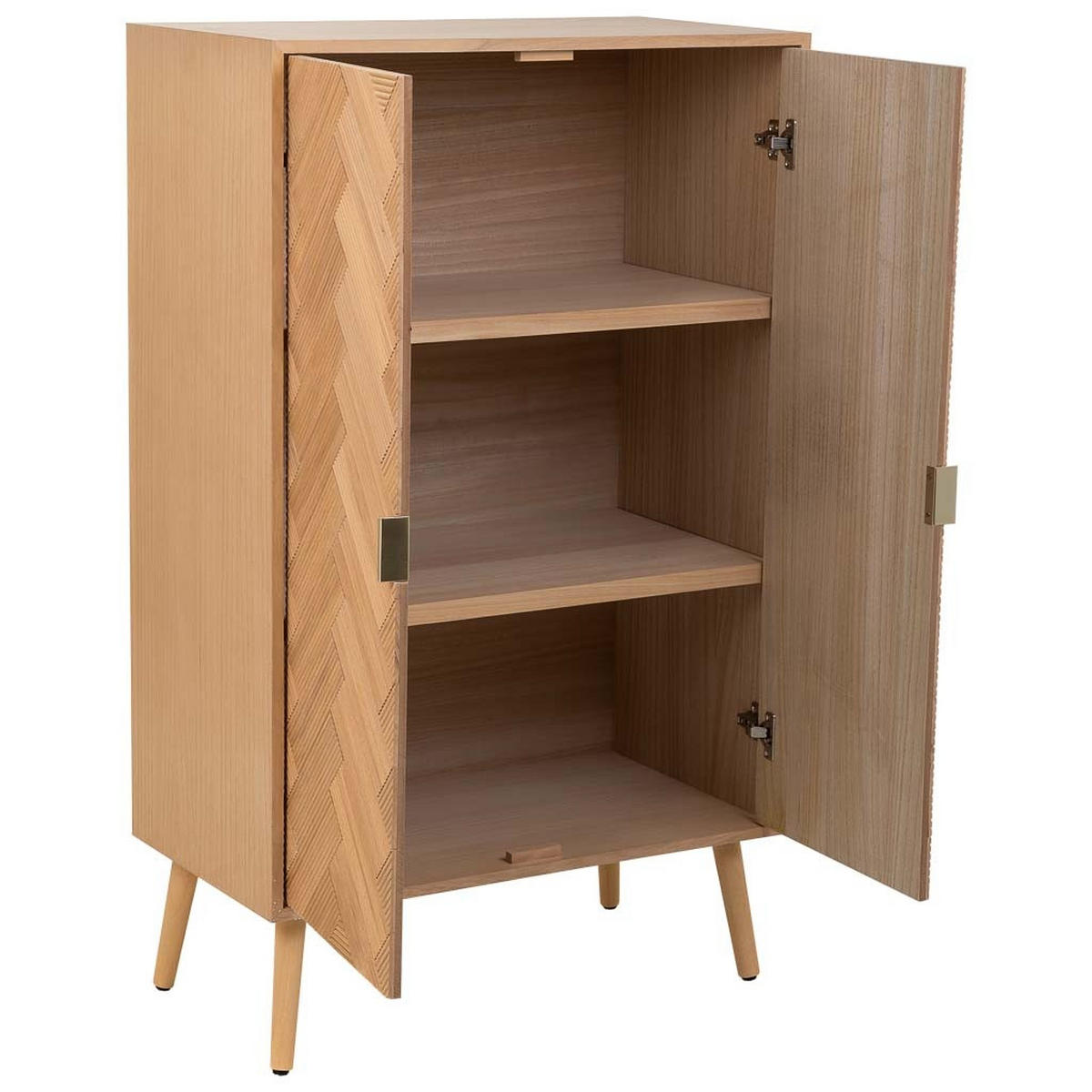 HIGHBOARD aus Holz mit 2 braunen Türen 76x42x125 cm - Braun, Holz (76/125/42cm) - Wanderlust