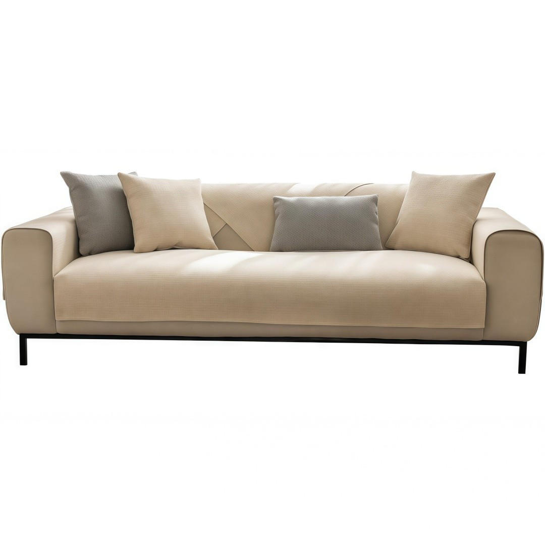 SOFABEZUG Leinen Struktur, Rutschfest, Beige, 90x120cm - Beige, Textil (90/120cm) - Authentics