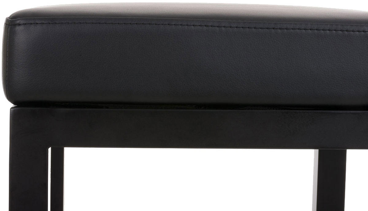 BARHOCKER KIEL Schwarz Kunstleder Stahl 85 cm Höhe - Schwarz, Metall (41/85/41cm) - DELUKE