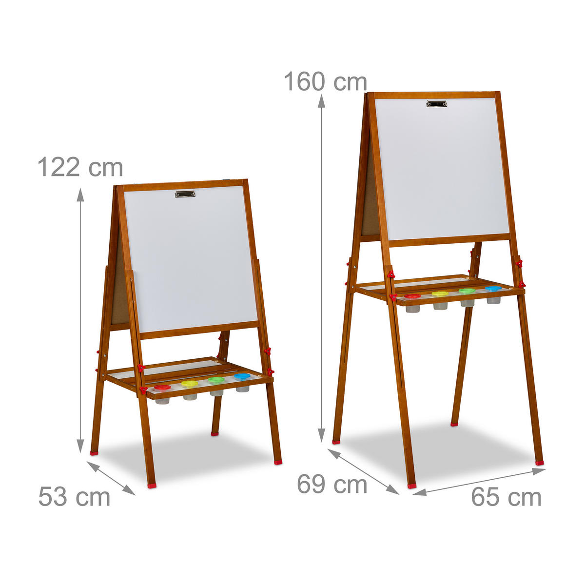 KINDERSTANDTAFEL - Multicolor, Holz/Holzwerkstoff (65/160/69cm) - Relaxdays