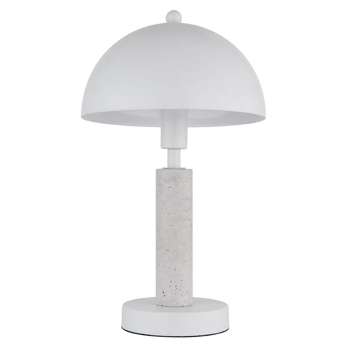 TISCHLEUCHTE Janie Weiß Travertin Stein - Weiß, Metall (20/20/34cm) - Globo Lighting