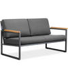 GARTENSOFA TRIBO 2-Personen ,Anthrazit|Grau - Anthrazit/Grau, Holz/Textil (130/65/60cm) - KONSIMO®