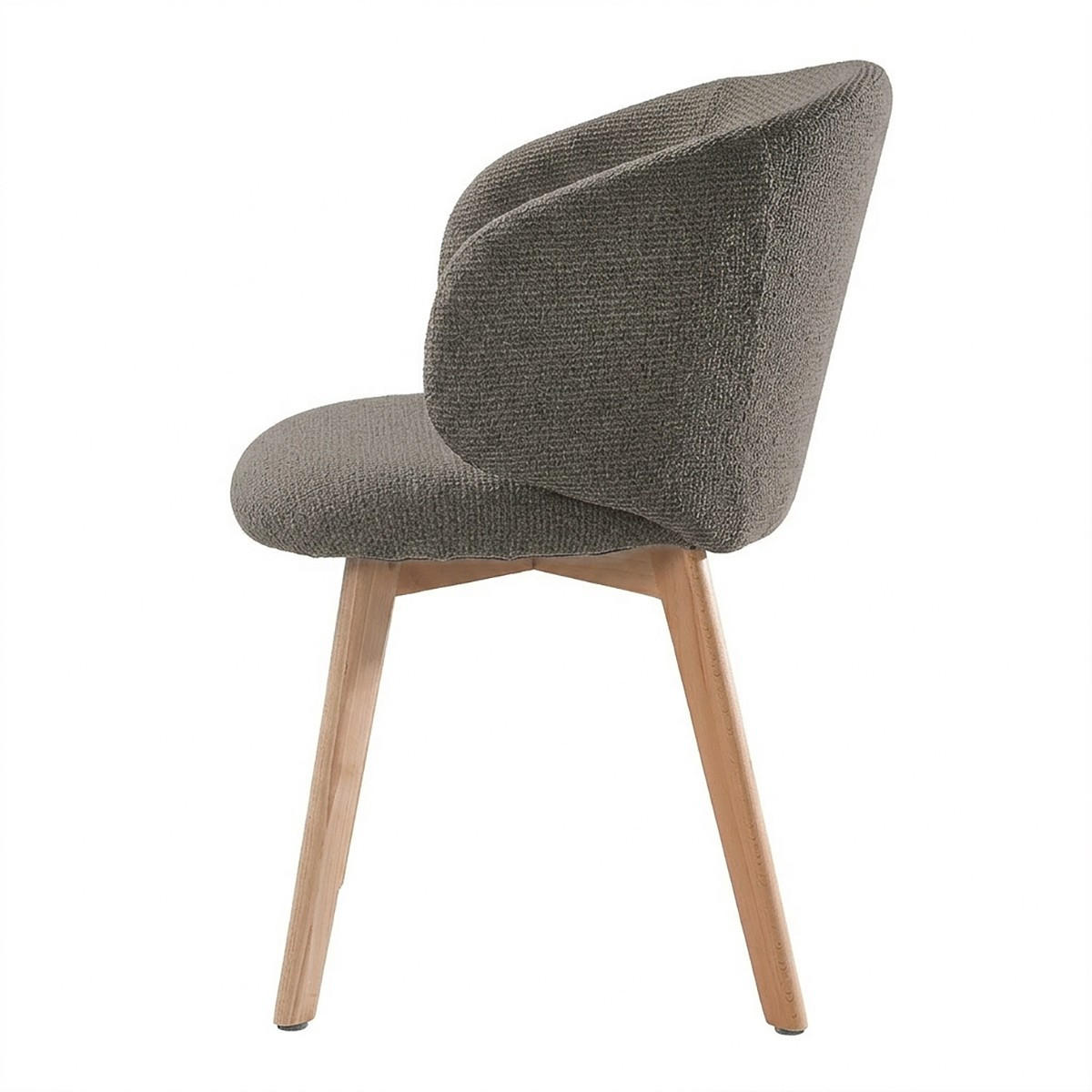 STÜHLE 2er?Set aus stoff und massive Holzfüße 60/55/79 cm - Braun, Textil (55/79/60cm) - Calicosy