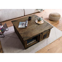COUCHTISCH Mango 90x90x45 braun lackiert RAILWAY #4006 - Braun, Holz (90/90/45cm) - Massivmoebel24