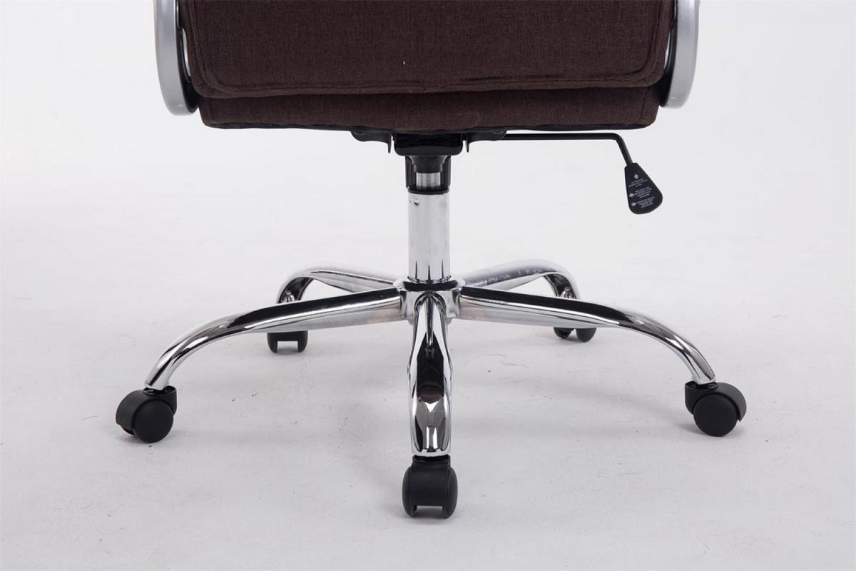 CHEFSESSEL Stoff braun - Chromfarben/Braun, Textil/Metall (66/113/70cm) - CLP
