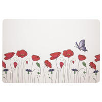 TISCHSET MAKI, Kunststoff, weiß/rot, 43 x 28 cm - Weiß, Kunststoff (1cm) - Orion 