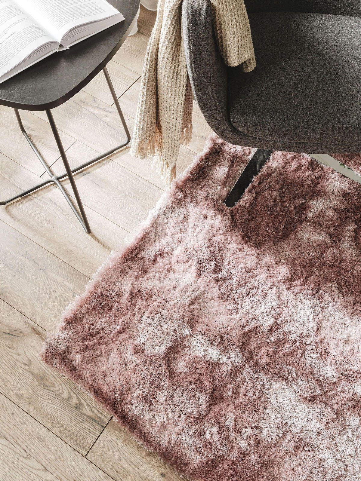 HOCHFLORTEPPICH Whisper Rosa 200x200 cm - Rosa, Textil (200/200cm) - benuta Nest