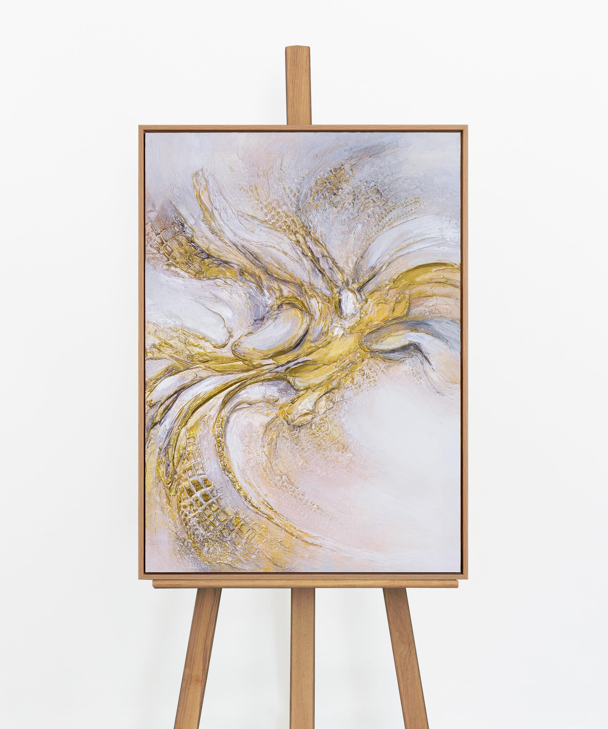 GEMÄLDE Sonnenwirbel Schattenfugenrahmen Eichefarben 70x50 cm - Eichefarben, Holz (70/50cm) - YS-art gallery