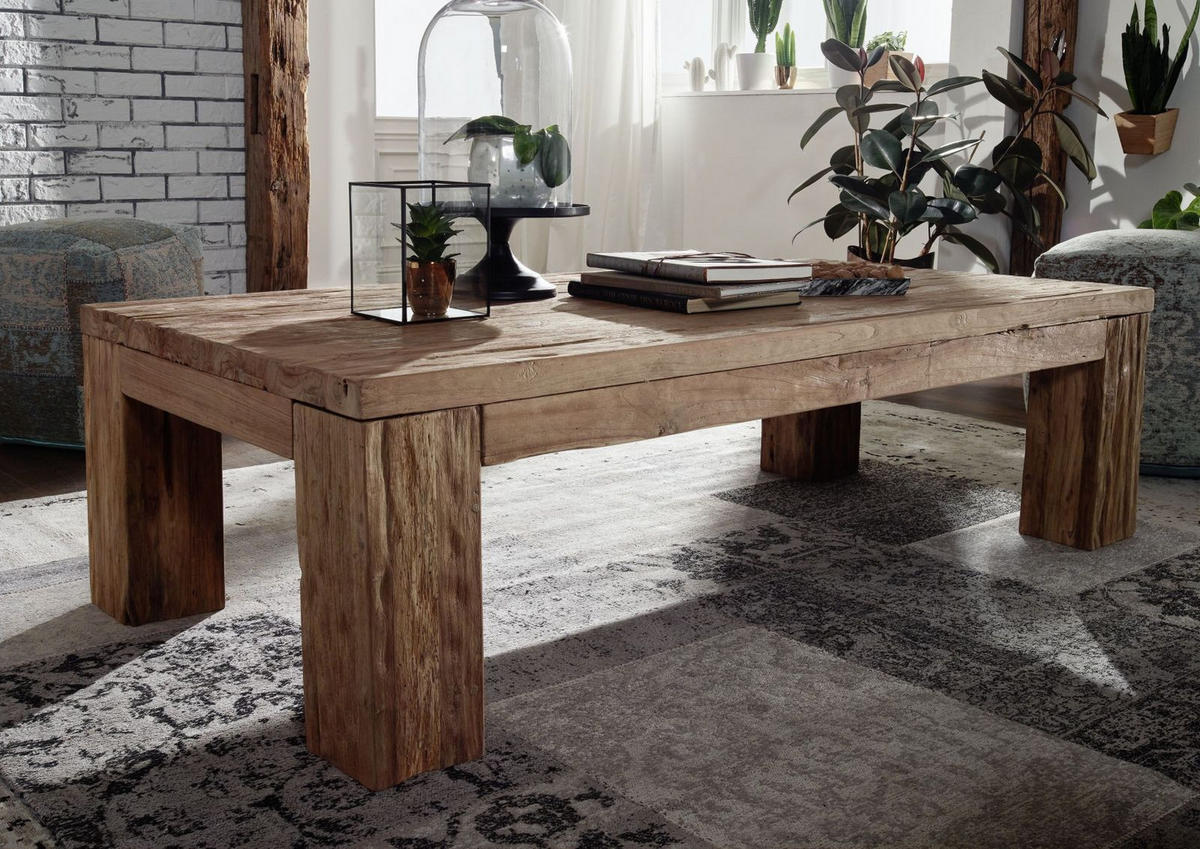 COUCHTISCH Teak 160x80x45 BASSANO #106 - Braun, Holz (160/80/45cm) - Massivmoebel24