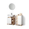BADMÖBEL-SET Marano Sonoma/Weiß 3 Teile, mit Midischrank - Weiß/Sonoma Eiche, Holzwerkstoff (60/65/35cm) - Livinity®