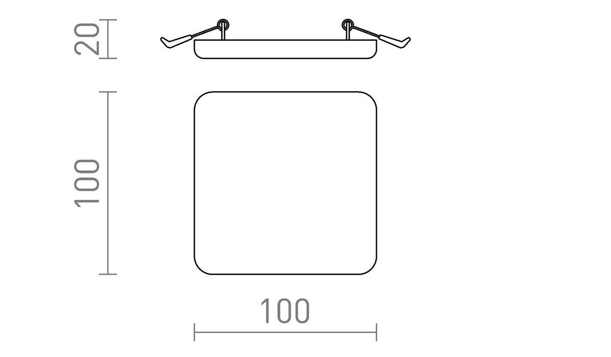 EINBAULEUCHTE BELI SQ 10 milchfarbenes Acryl 6 W IP65 - Transparent, Kunststoff (10/10/2cm) - Rendl