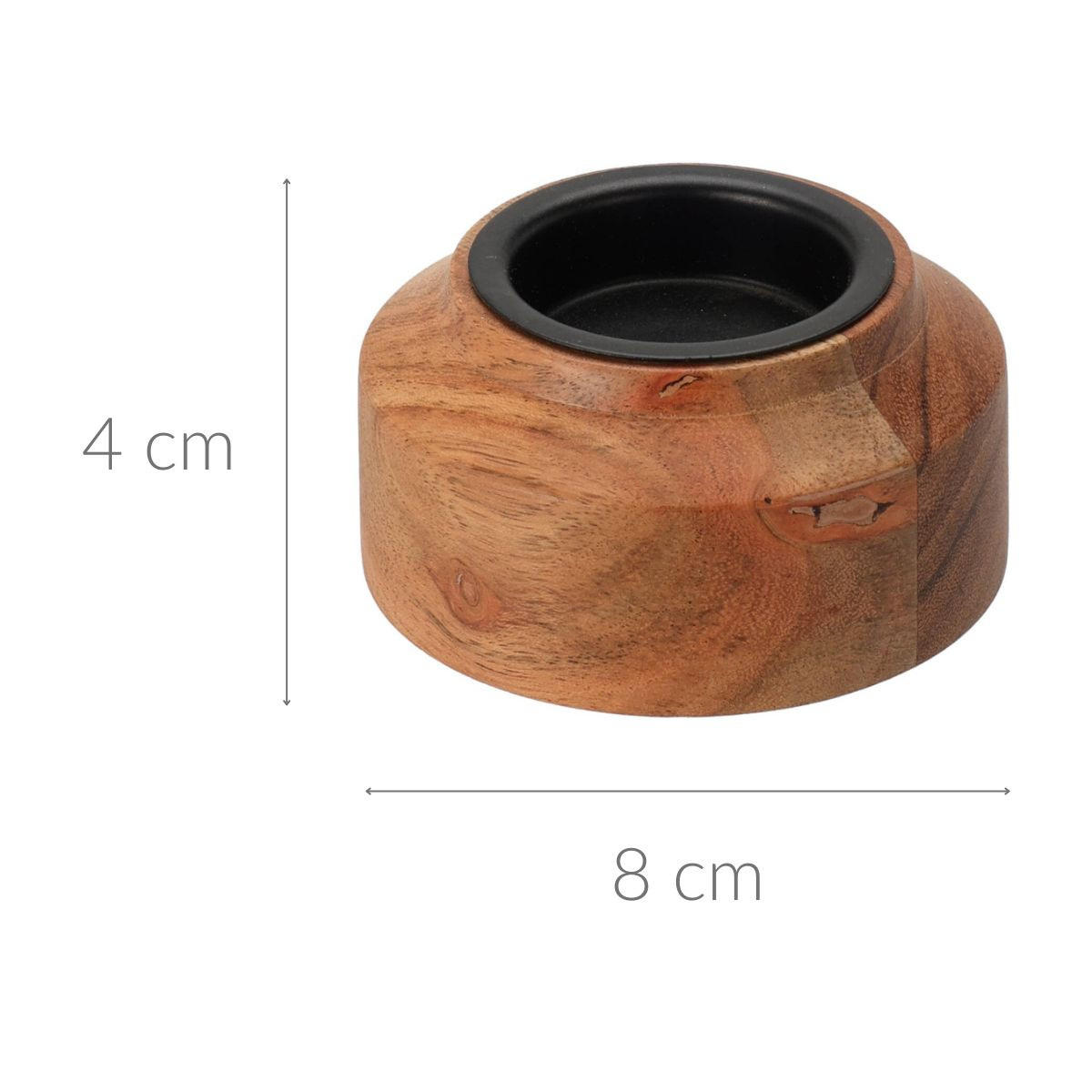TEELICHTHALTER Akazienholz 8/4 cm - Braun, Holz (8/4cm) - Home Styling Collection