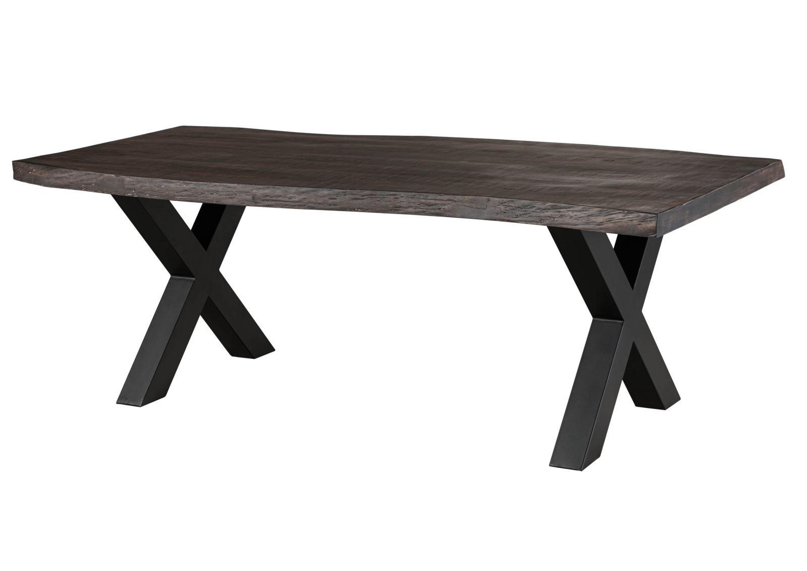 BAUMTISCH Mango 240x100x77 grau lackiert / X-Beine anthrazit matt FREEFORM 5 - Grau, Holz (240/100/77cm) - Massivmoebel24