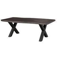BAUMTISCH Mango 240x100x77 grau lackiert / X-Beine anthrazit matt FREEFORM 5 - Grau, Holz (240/100/77cm) - Massivmoebel24