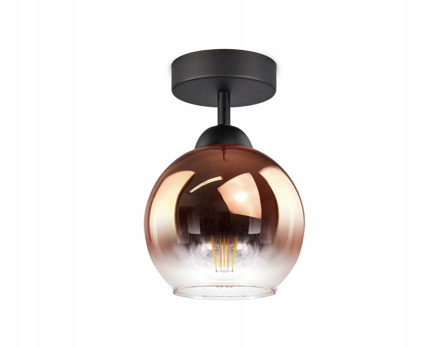 kiki design Deckenleuchte Schwarz, Transparent, Kupfer, Gold 15x22x15 cm