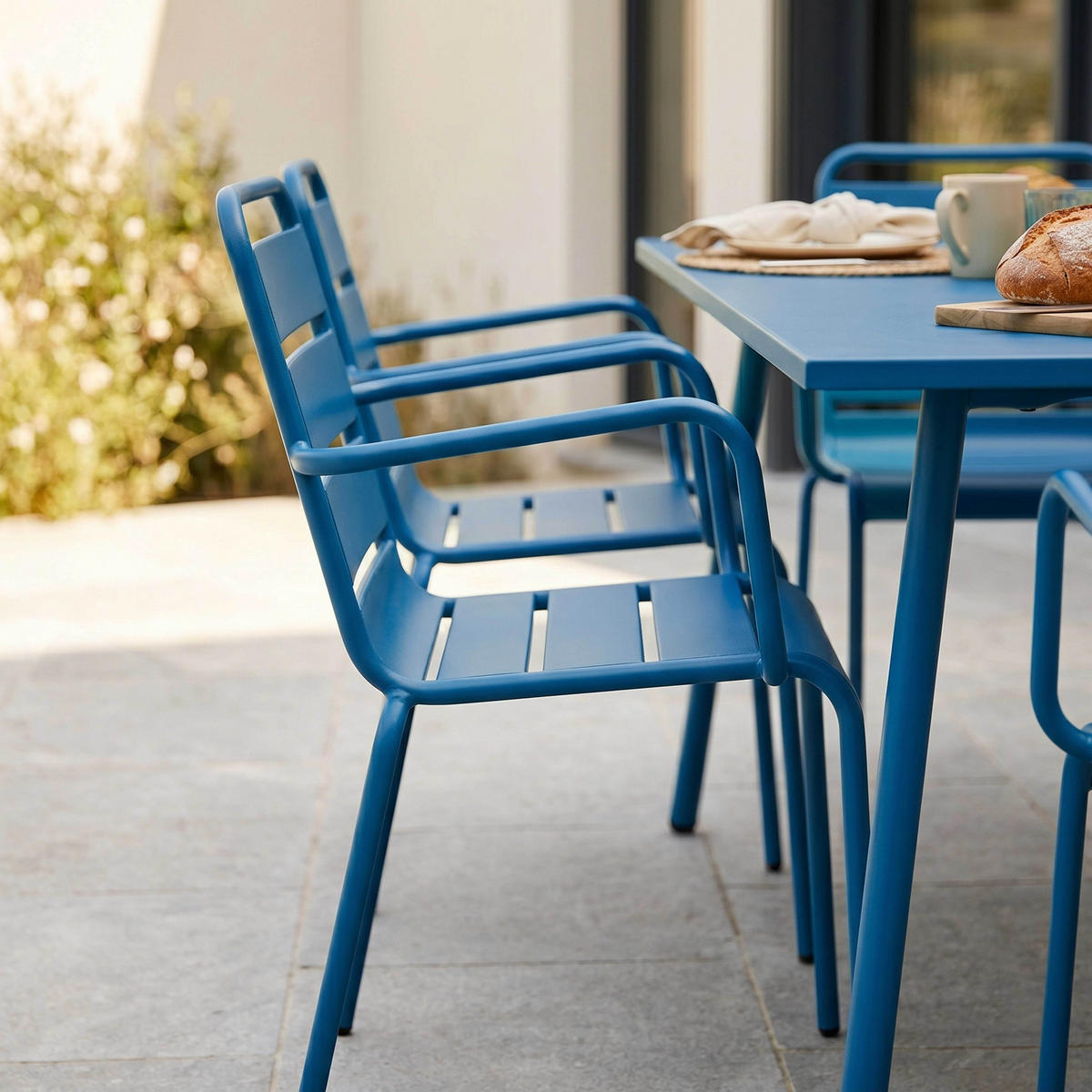 GARTENSET 9-tlg., Pazifikblau - Blau, Metall - Oviala