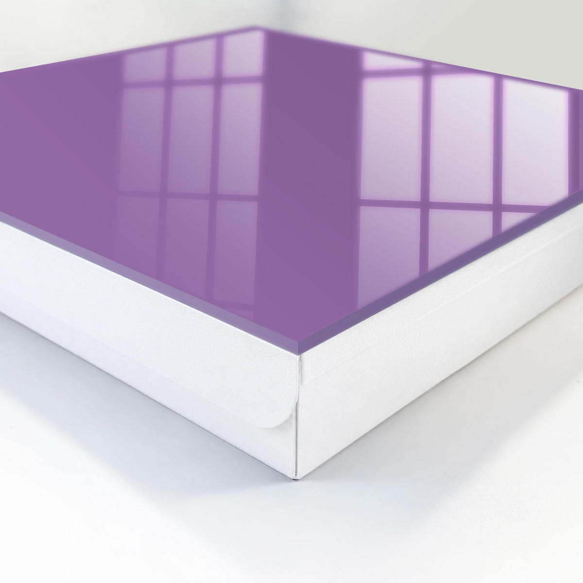 SCHLÜSSELBOX Weiß 30x30 cm – Türöffnung nach rechts - Violett - Lila, Metall (30/30/5cm) - TULUP