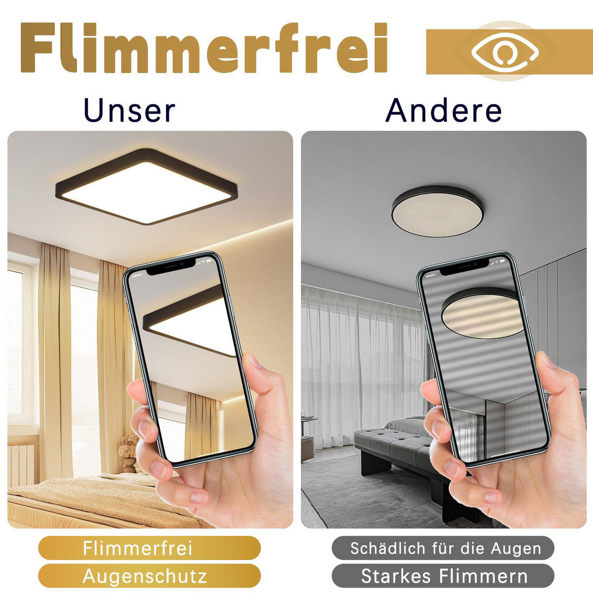 LED-DECKENLEUCHTE Macomber 23/23/2.4cm - Schwarz, Kunststoff (23/23/2.4cm) - Nettlife