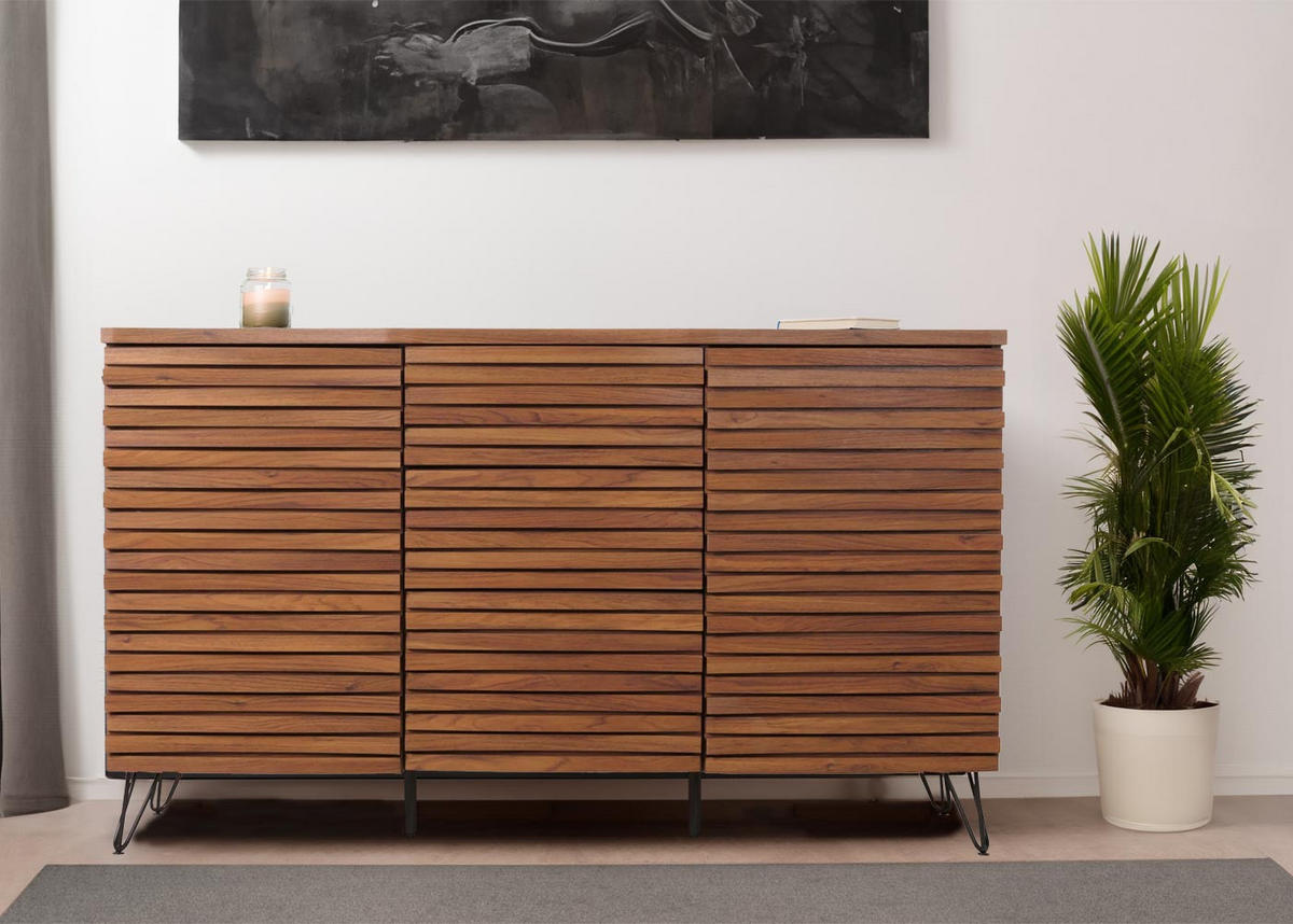 SIDEBOARD Walnuss Dekor - Walnussfarben, Holzwerkstoff (142/85/44cm) - MCW