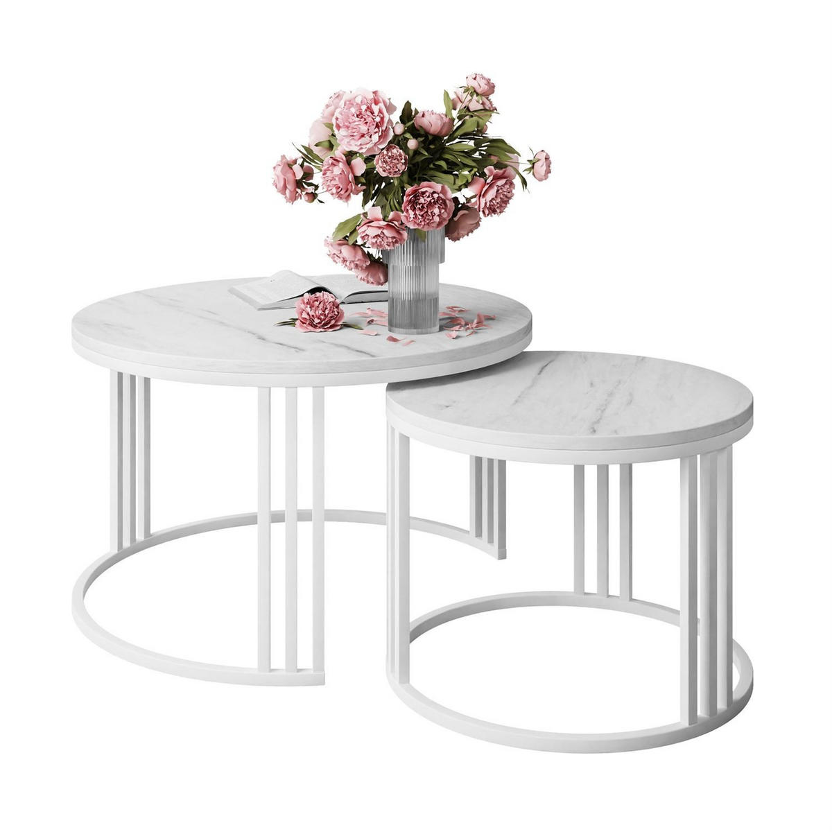 COUCHTISCH 2 in 1 LORI LEVANTO - Weiß, Holzwerkstoff (70/70/48cm) - Lookway