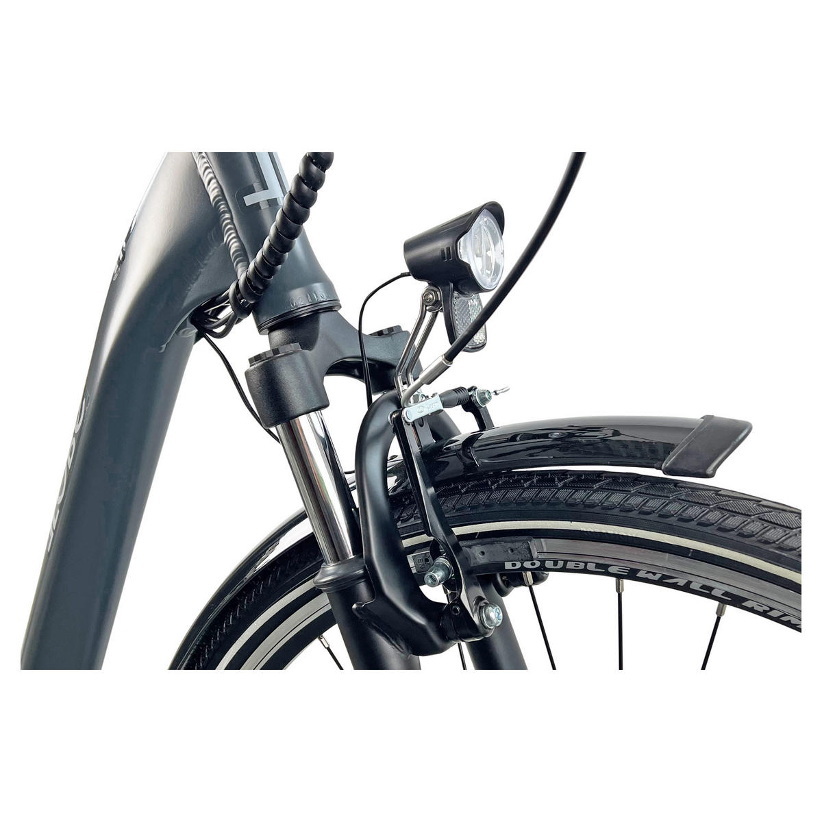 CITY E-BIKE 28" COUNTY, ANTHRAZIT - Anthrazit, Metall (125cm) - LLOBE