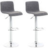 BARHOCKER 2er-Set BERLIN Hellgrau Stoff - Hellgrau, Textil/Metall (39/84/36cm) - DELUKE