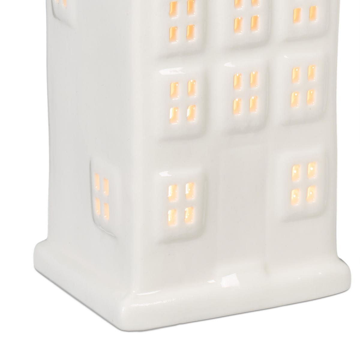 TEELICHTHAUS - Weiß, Keramik (14.5cm) - Relaxdays