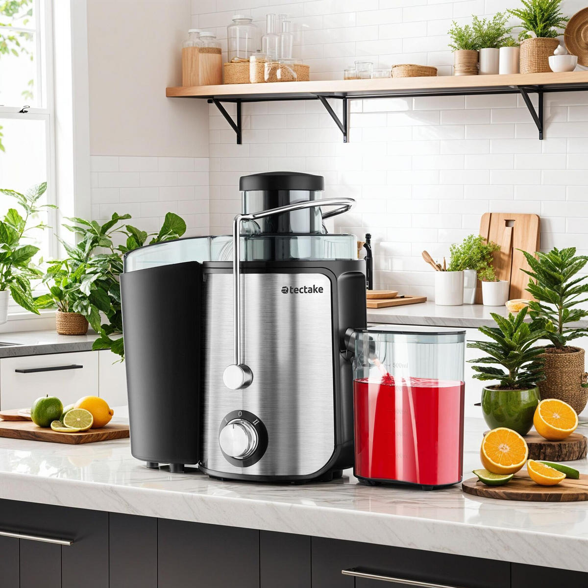 ENTSAFTER Frufi,500ml Fassungsvermögen, silber, 18 x 26 x 28,5 - Silberfarben, Metall (18/28.5/26cm) - tectake