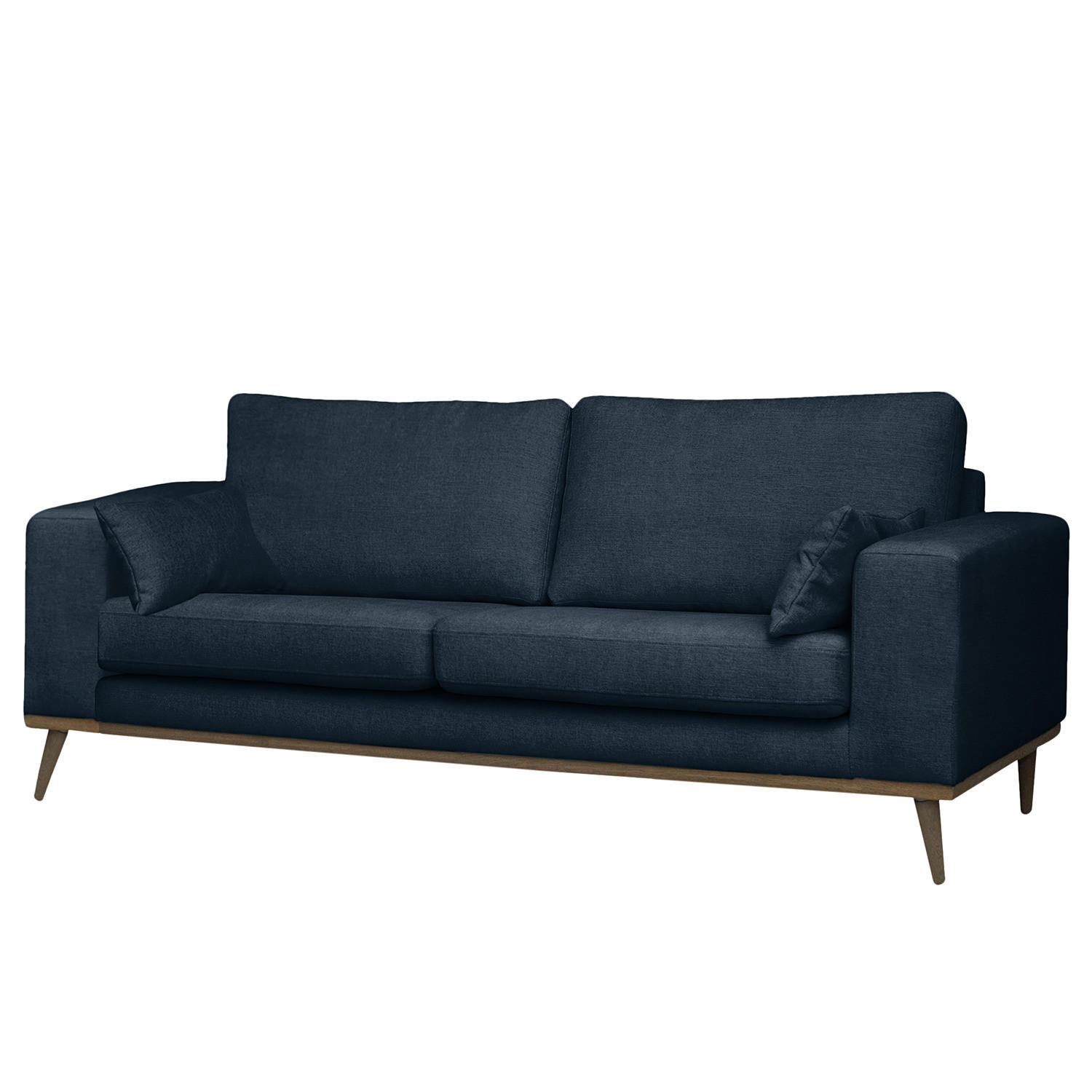 2-SITZER SOFA - Eichefarben/Dunkelblau, Eichenholz/Textil (197/81/88cm) - home24