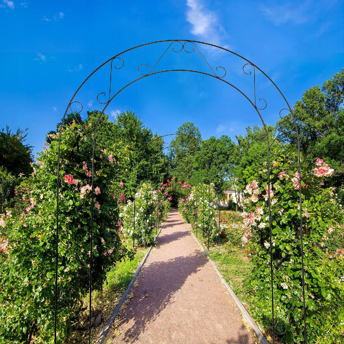 GARTENPERGOLA für Blumen 240 cm, schwarz - Schwarz, Metall (160/240cm) - KADAX