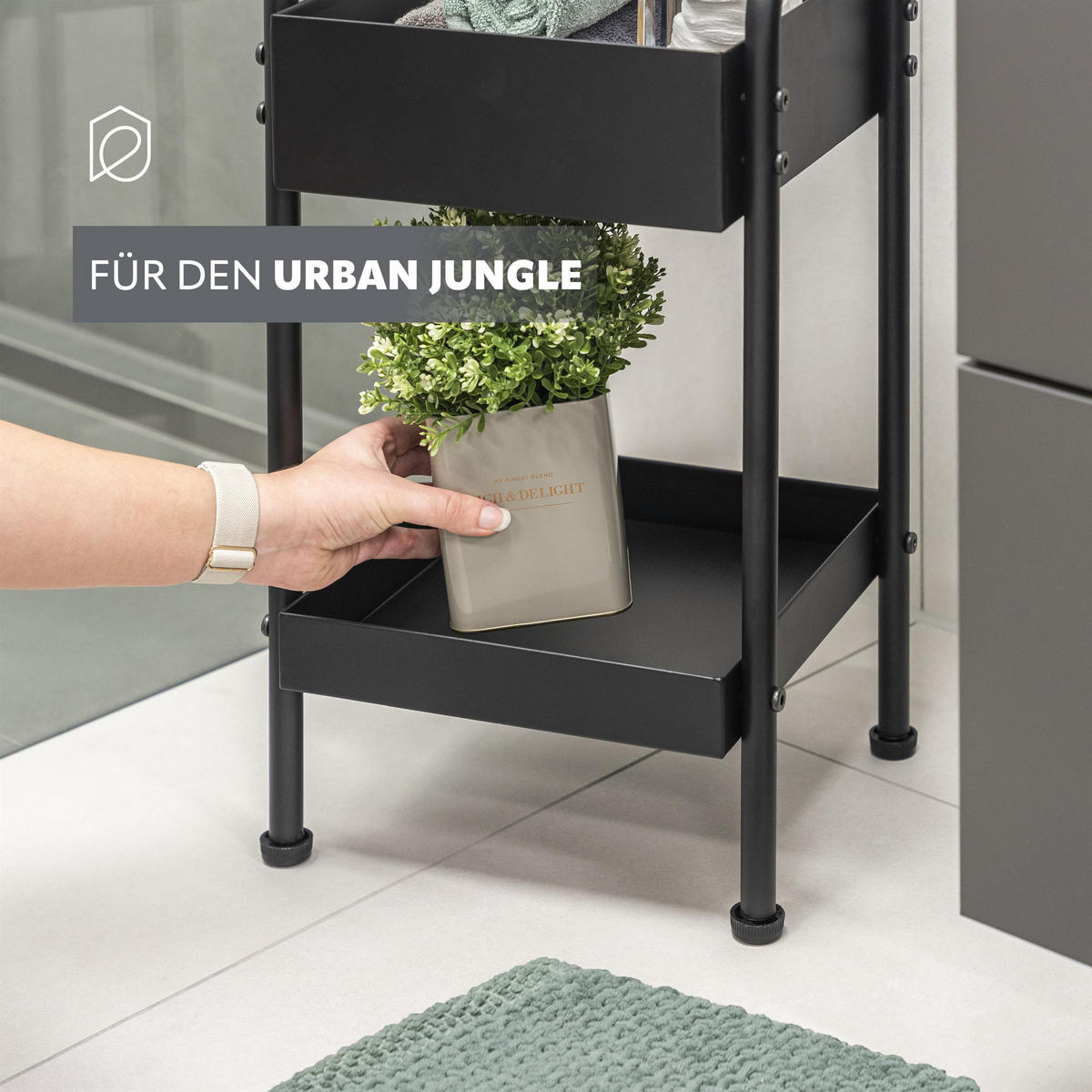 PFLANZENSTÄNDER, schwarz - Schwarz, Metall (29/30/58cm) - eluno