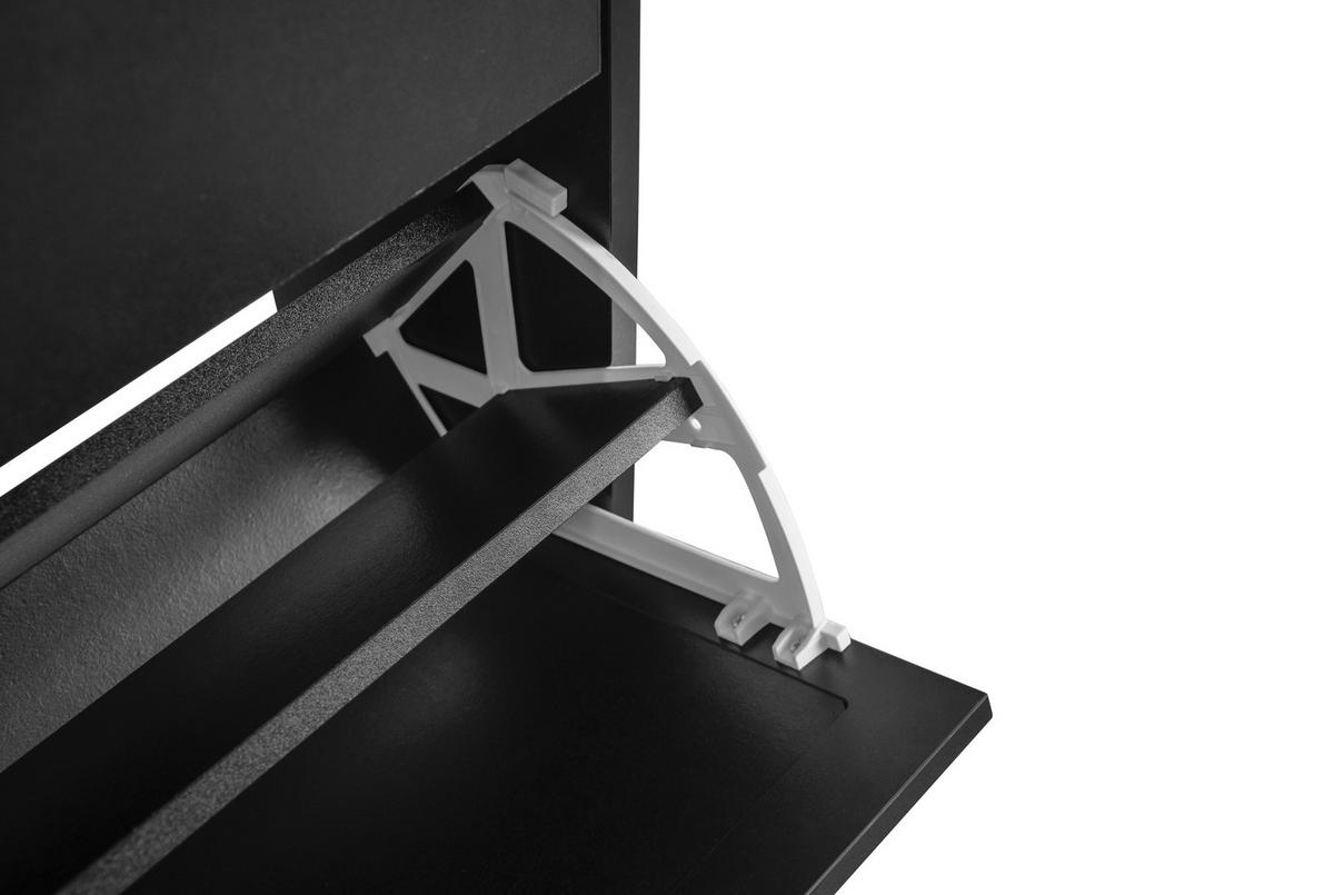 SCHUHSCHRANK in Schwarz Schuhkommode mit 2 Türen, 1 Schublade und doppelt Regal für Flur, B60/T24/H110cm - Schwarz, Holzwerkstoff (60/110/24cm) - STILVORA