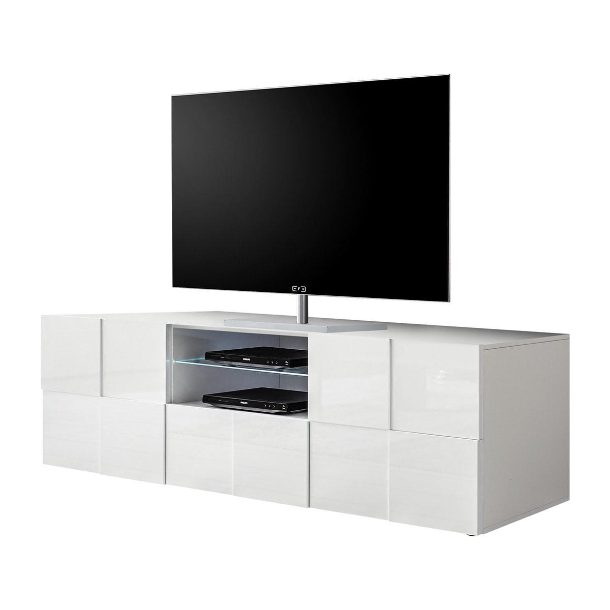 TV-MÖBEL 2 Türen 1 Schublade L181 cm - Dama - Weiß, Holzwerkstoff (42/57/181cm) - Calicosy