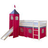 HOCHBETT mit Rutsche Turm 90/200 cm Pink - Pink/Weiß, Holz - Homestyle4u