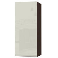 HÄNGESCHRANK Florence W4/40 Lava / RAL 1013 perlweiß HG 40 / 32,5 / 96cm - Türanschlag links - Dunkelgrau/Weiß Hochglanz, Holz/Holzwerkstoff (40/96/32.5cm) - Feldmann-Wohnen