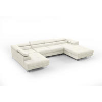 WOHNLANDSCHAFT Gianluca - Creme, Holzwerkstoff/Textil (345/90/205cm) - Fun Möbel