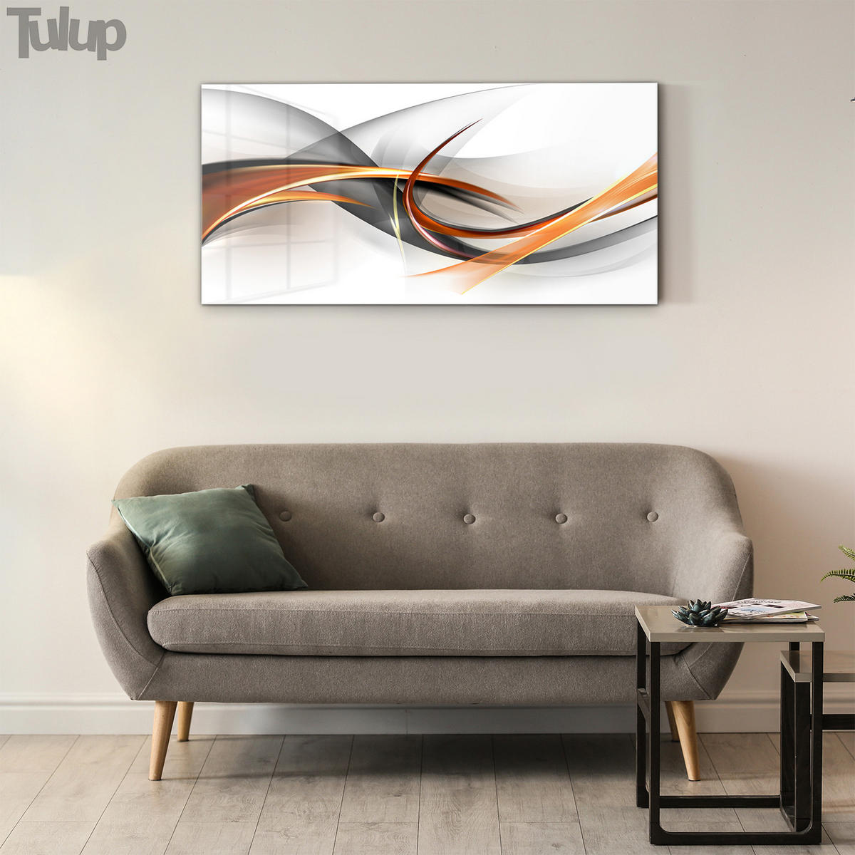 GLASBILD 120x60 cm Moderne Kunst - Dunkelorange, Glas (120/60cm) - TULUP
