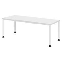 SCHREIBTISCH Serie-H 80/200/74 cm in Weiß/Weiß - Weiß, Holzwerkstoff (80/200/74cm) - bümö