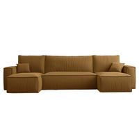 WOHNLANDSCHAFT Scarlo Senfgelb Cordbezug - Gelb/Schwarz, Kunststoff/Textil (312/83/145cm) - Selsey