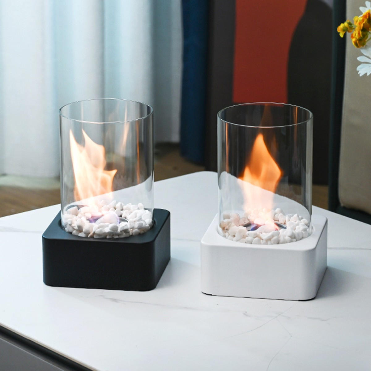 BIOETHANOL-KAMIN Weiß 16.7/16.7/25.3 cm - Weiß, Metall (16.7/25.3/16.7cm) - Authentics