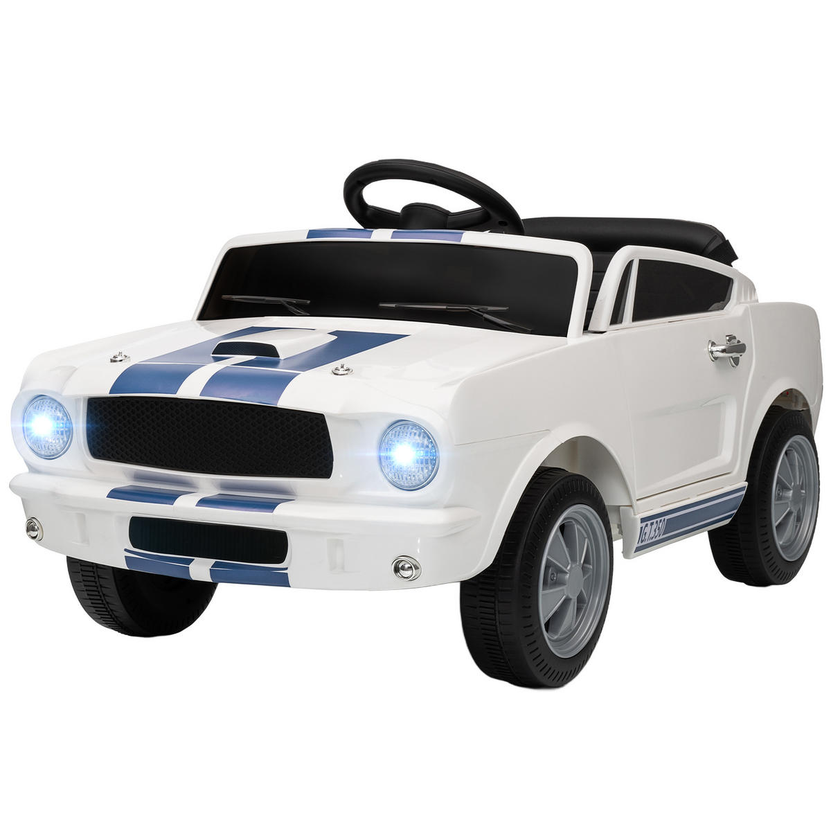 ELEKTROAUTO DE-06156 Ford Shelby lizenziert mit 2,4G Fernbedienung Weiß - Weiß, Kunststoff/Metall (97/51.5/46.5cm) - ComfortXL