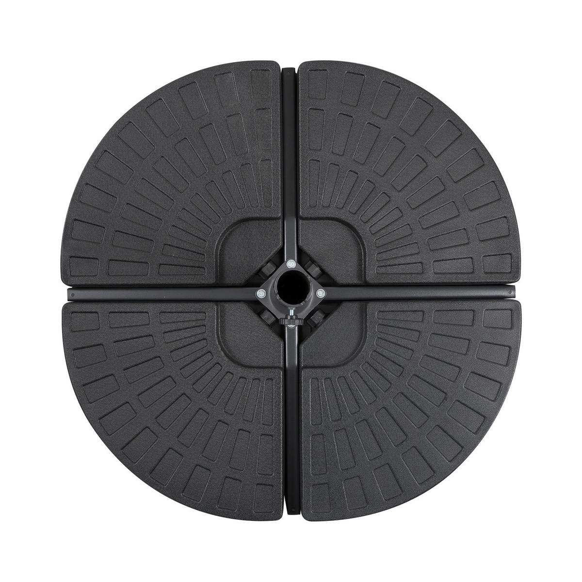 SONNENSCHIRMGEWICHT 4er-Set für Sonnenschirm mit 52 kg Wasser oder 68 kg Sand befüllbar HDPE Schwarz - Schwarz, Kunststoff (48/48cm) - Outsunny