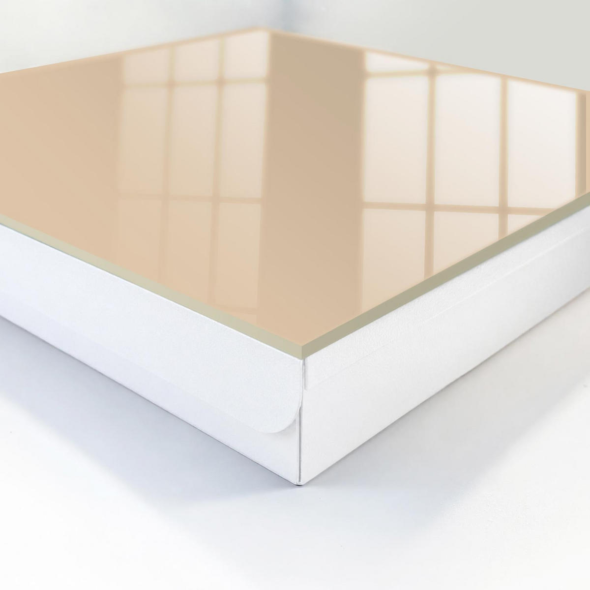 SCHLÜSSELBOX Weiß 30x30 cm – Türöffnung nach rechts - Beige-Orange - Beige, Metall (30/30/5cm) - TULUP