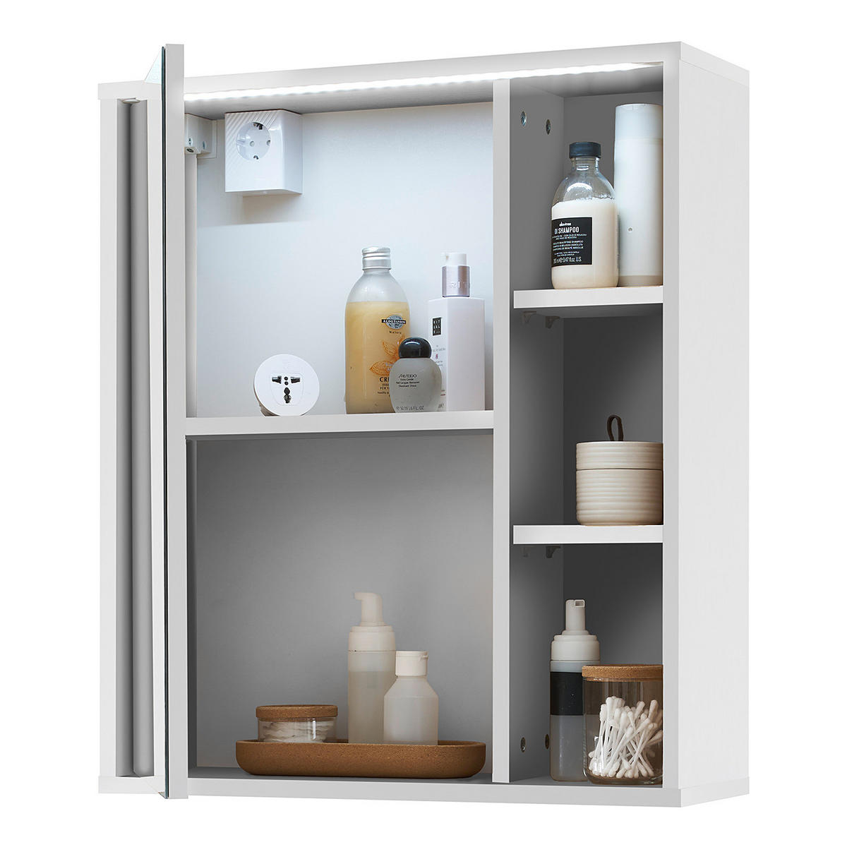 SPIEGELSCHRANK - Weiß, Holzwerkstoff (60/70/20cm) - home24